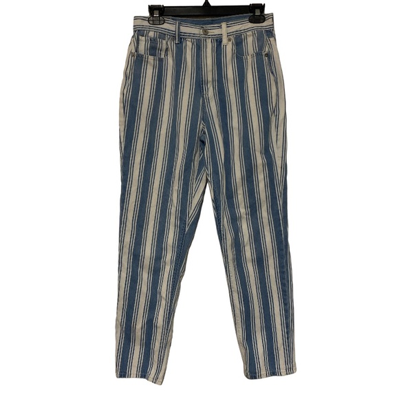 American Eagle Outfitters Denim - American Eagle Outfitters 🦅 AE Striped Denim Blue White Mom Jean Pants - Size 6